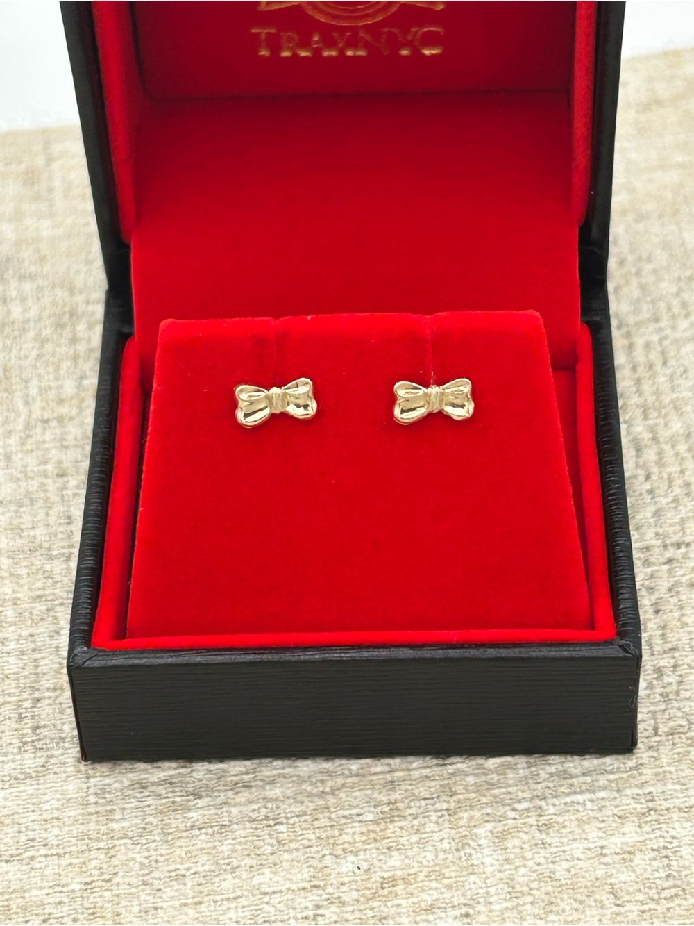 14k Gold Bow Stud Earrings - Petite Bow Design